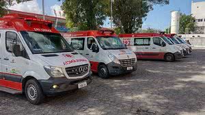 Grande quantidade de ambulâncias do Samu paradas no HGE chama a atenção para problema recorrente | Weliton Soares/TV Pajuçara
