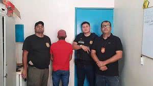 Prisão de Jeferson da Silva Lima, conhecido como "Pelado da Dinha", na manhã deste sábado (18), em Atalaia do Norte, no Amazonas | Divulgação/PC-AM