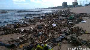 Lixo foi depositado na orla | Cortesia / Instituto Biota