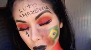 Imagem Blogueira faz maquiagem contra incêndio na Amazônia e viraliza na web