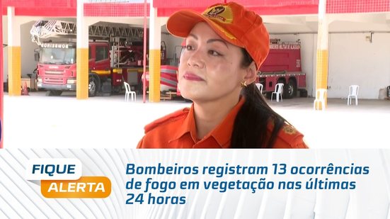 Bombeiros registram 13 ocorrências de fogo em vegetação nas últimas 24 horas