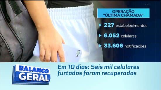 Em 10 dias: Seis mil celulares furtados foram recuperados