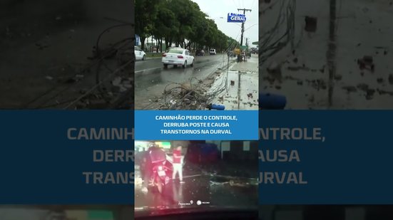 🚨GRAVÍSSIMO: caminhão sai da pista e derruba poste na Durval de Góes Monteiro #BalançoGeralAL
