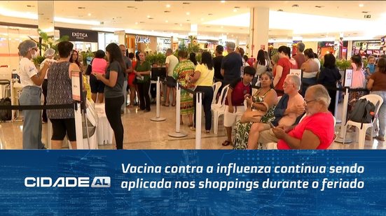 Vacina contra a influenza continua sendo aplicada nos shoppings durante o feriado