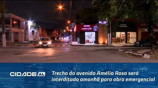 Trecho da avenida Amélia Rosa será interditado amanhã para obra emergencial