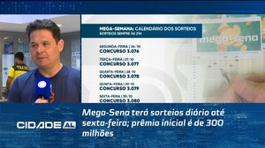 Mega-Sena terá sorteios diário até sexta-feira; prêmio inicial é de 300 milhões
