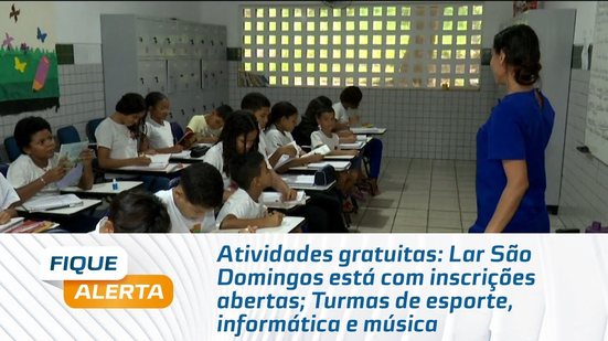 Lar São Domingos está com inscrições abertas; Turmas de esporte, informática e música