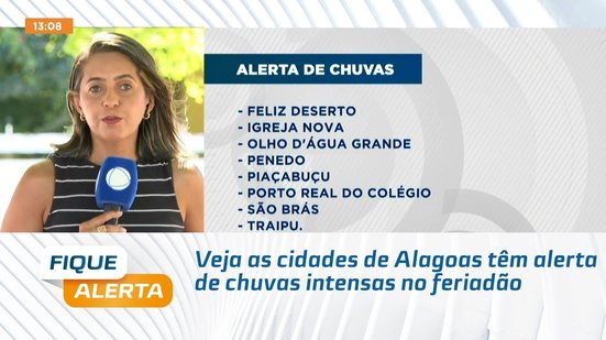Veja as cidades de Alagoas têm alerta de chuvas intensas no feriadão