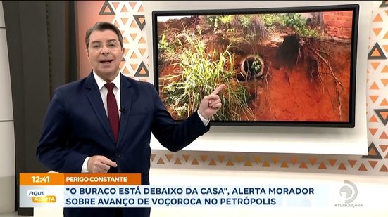 ''O buraco está debaixo da casa'', alerta morador sobre avanço de voçoroca no Petrópolis