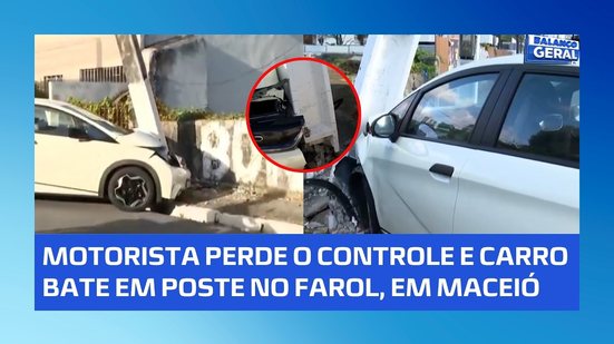 🚨 Motorista perde o controle e carro bate em poste no Farol, em Maceió