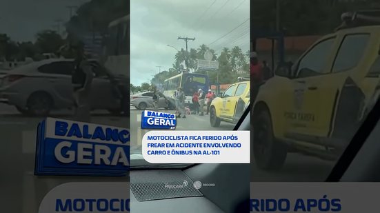 🗞️ DESTAQUES DO DIA: Motociclista fica ferido após frear em acidente envolvendo carro e ônibus
