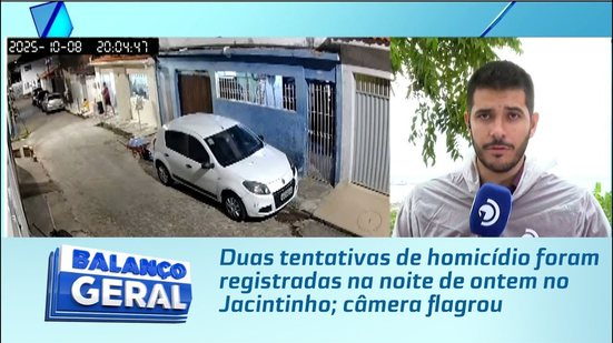 Duas tentativas de homicídio foram registradas na noite de ontem no Jacintinho; câmera flagrou