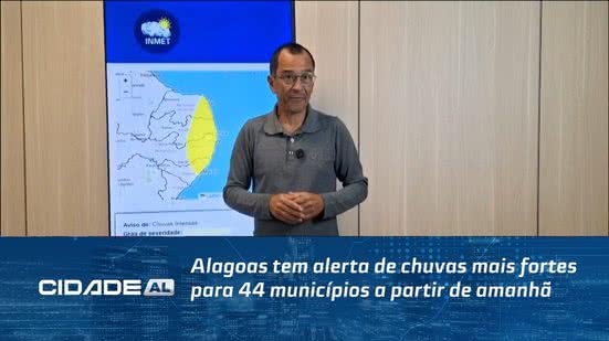 Alagoas tem alerta de chuvas mais fortes para 44 municípios a partir de amanhã