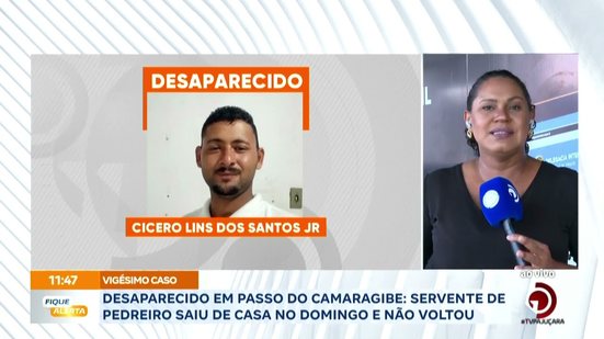 Desaparecido em Passo do Camaragibe: Servente de pedreiro saiu de casa no domingo e não voltou