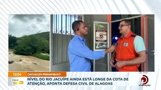 Nível do Rio Jacuípe ainda está longe da cota de atenção, aponta Defesa Civil de Alagoas