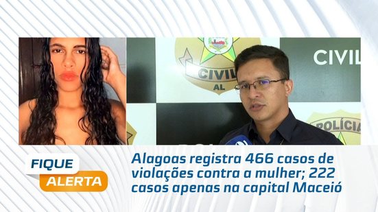 Alagoas registra 466 casos de violações contra a mulher; 222 casos apenas na capital Maceió