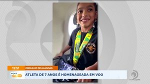 Atleta de 7 anos é homenageada em voo