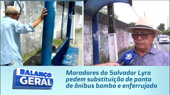 Moradores do Salvador Lyra pedem substituição de ponto de ônibus bambo e enferrujado