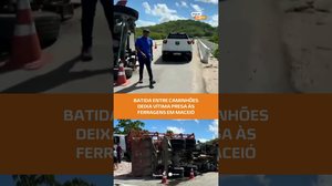 Caminhões batem de frente na AL-105 e deixam vítima presa às ferragens #FiqueAlerta