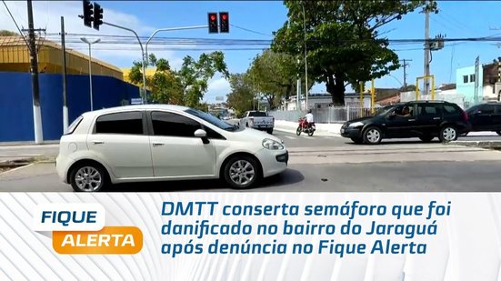 DMTT conserta semáforo que foi danificado no bairro do Jaraguá após denúncia no Fique Alerta