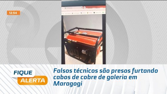 Falsos técnicos são presos furtando cabos de cobre de galeria em Maragogi