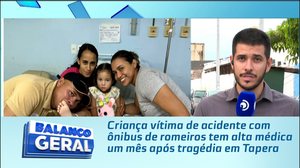 Criança vítima de acidente com ônibus de romeiros tem alta médica um mês após tragédia em Tapera