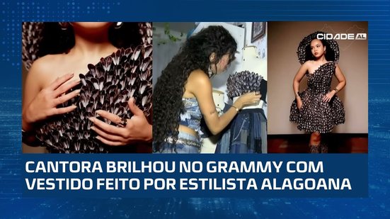 TALENTO ALAGOANO: Vestido feito com cascas de sururu, criado em Maceió, ganha destaque no Grammy