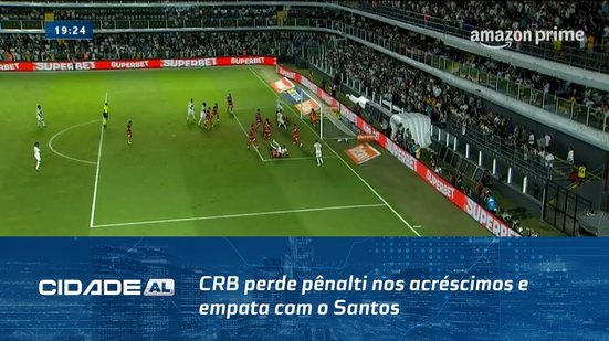 Futebol: CRB perde pênalti nos acréscimos e empata com o Santos