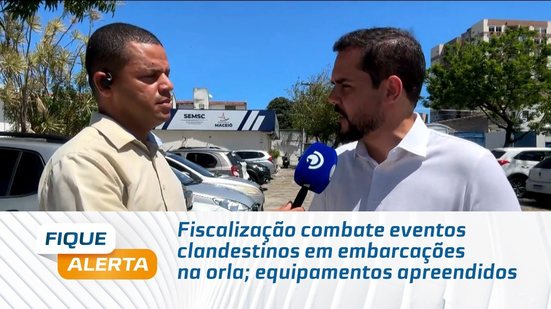 Fiscalização combate eventos clandestinos em embarcações na orla; equipamentos apreendidos