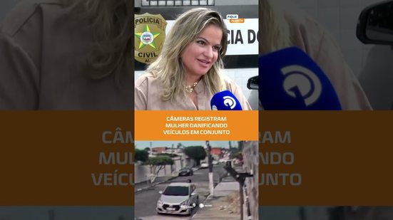 Imagens registram mulher danificando carros no bairro do Graciliano Ramos #FiqueAlerta