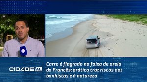 Carro é flagrado na faixa de areia do Francês; prática traz riscos aos banhistas e à natureza