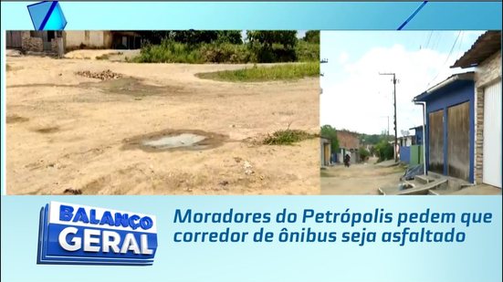 Moradores do Petrópolis pedem que corredor de ônibus seja asfaltado