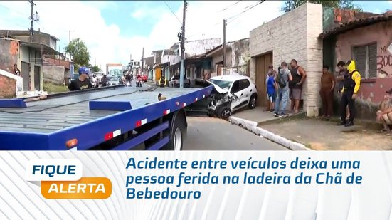 Acidente entre veículos deixa uma pessoa ferida na ladeira da Chã de Bebedouro