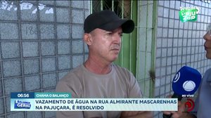 Vazamento de água na rua almirante Mascarenhas, na Pajuçara, é resolvido