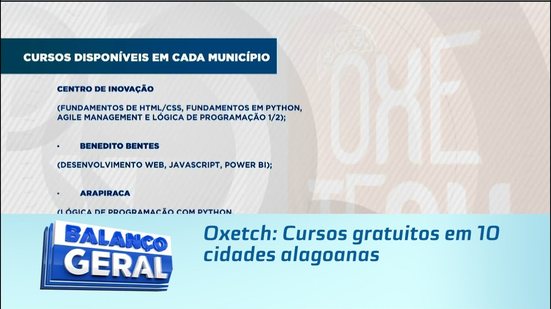 Oxetch: Cursos gratuitos em 10 cidades alagoanas
