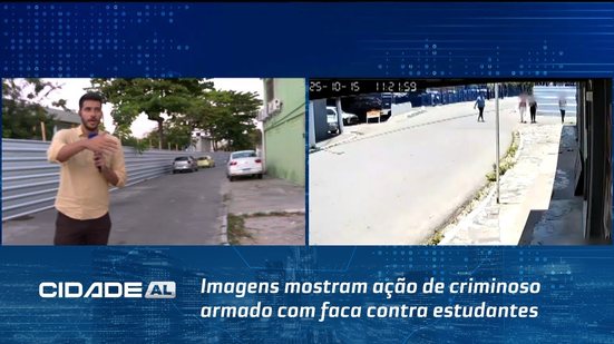 Imagens mostram ação de criminoso armado com faca contra estudantes no Poço