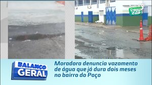 Moradora denuncia vazamento de água que já dura dois meses no bairro do Poço