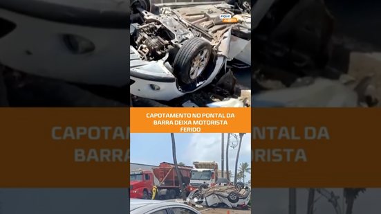 Motorista fica ferido após capotar carro na Assis Chateaubriand, no Pontal da Barra #FiqueAlerta