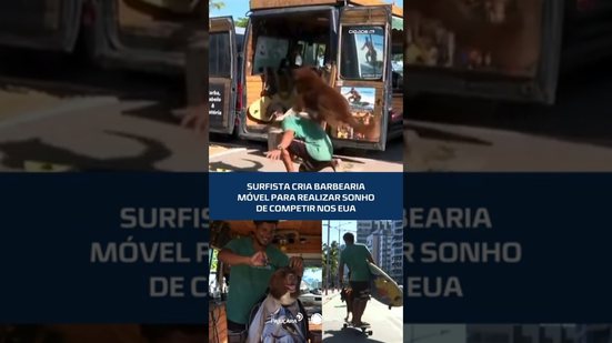 SURF DOG: surfista cria barbearia móvel para realizar sonho de competir nos EUA 🌊💈 #CidadeAL