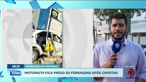 Motorista fica preso às ferragens após capotar
