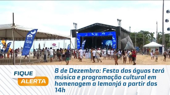 Festa das águas terá música e programação cultural em homenagem a Iemanjá a partir das 14h