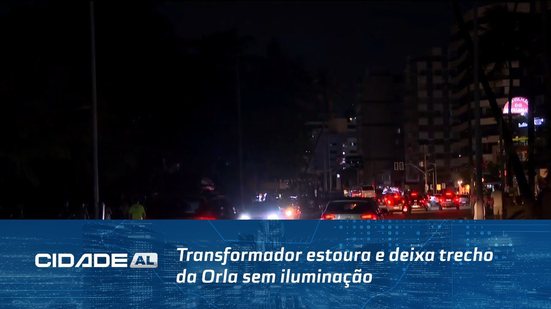 Transformador estoura e deixa trecho da Orla sem iluminação