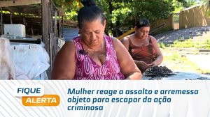 Mulher reage a assalto e arremessa objeto para escapar da ação criminosa