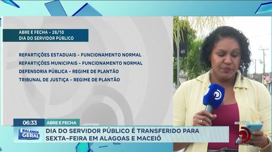 Dia do servidor público é transferido para sexta-feira em Alagoas e Maceió
