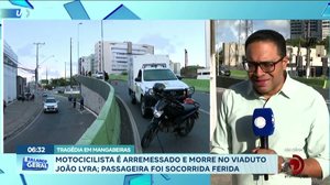 Motociclista é arremessado e morre no viaduto João Lyra; passageira foi socorrida ferida