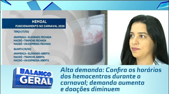 Confira os horários dos hemocentros durante o carnaval; demanda aumenta e doações diminuem