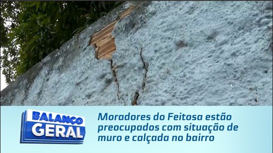 Moradores do Feitosa estão preocupados com situação de muro e calçada no bairro