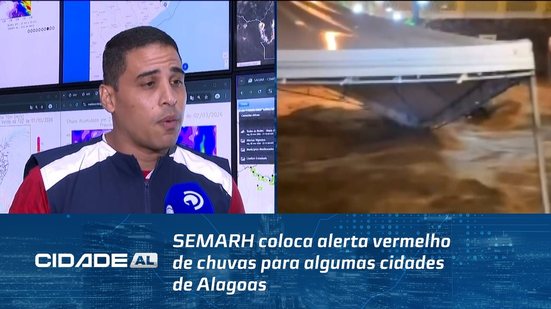 SEMARH coloca alerta vermelho de chuvas para algumas cidades de Alagoas
