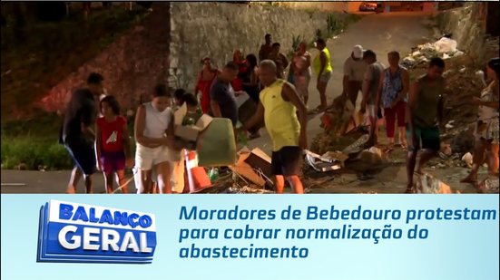 Moradores de Bebedouro protestam para cobrar normalização do abastecimento