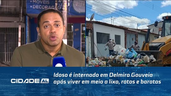 Idoso é internado em Delmiro Gouveia após viver em meio a lixo, ratos e baratas